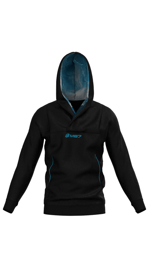 Infinity Hoodie Designed with the skydiving community in mind, this hoodie combines comfort, functionality, and a unique style. Made from high-quality 280 g/m² fabric, it features a spacious front pocket with an additional hidden compartment for your most valuable essentials. The large, comfortable hood includes a fully sublimated inner lining, adding an extra level of customization and character, while the snap-button closure at the neck provides added comfort and protection on windy days. Available in both men's and women's fits, with standard sizing or made-to-measure options. Additionally, the embroidery colors of the M87 logos can be customized, allowing you to choose a finish that best matches your personal style. Perfect for skydivers, teams, and anyone who wants to stand out both in the air and on the ground.